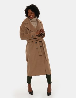 giacca donna scontata - Cappotto Fracomina lungo con cintura