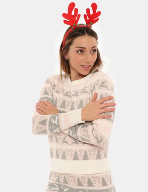 maglia donna elegante scontata - Maglia  pigiama Only fantasia natalizia con completo