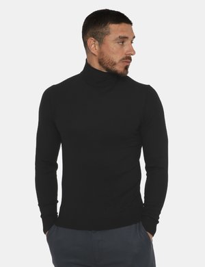 Outlet maglione uomo scontato - Maglione Maison du Cachemire lupetto nero