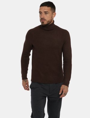 Outlet maglione uomo scontato - Maglione Maison du Cachemire dolcevita marrone