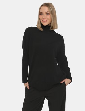 maglia donna elegante scontata - Maglione Maison du Cachemire dolcevita nero