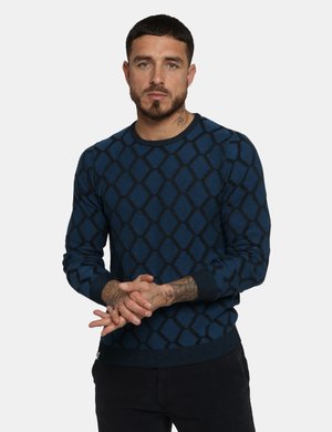Outlet maglione uomo scontato - Maglione Fred Mello grigio/azzurro