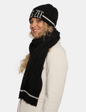 Accessorio moda Donna scontato - Set cappello sciarpa Yes Zee nero