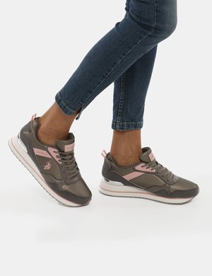 Outlet scarpe  Us Polo da donna scontate - Sneakers U.S. Polo Assn con inserti patent in rosa