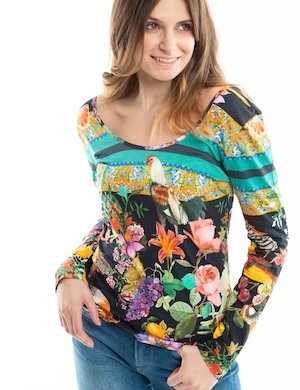 maglia donna elegante scontata - Maglia Desigual con scollo tondo