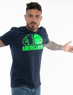 T-shirt Americanino con logo in tinta unita