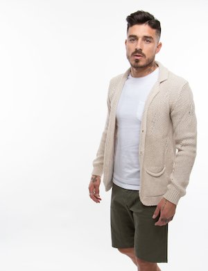 Outlet maglione uomo scontato - Cardigan Gianni Lupo in misto cotone
