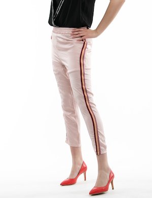 Pantaloni eleganti scontati da donna - Pantalone Fracomina con elastico in vita e fasce a lato