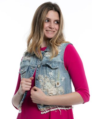 Fracomina outlet - Gilet in Jeans Fracomina con applicazioni