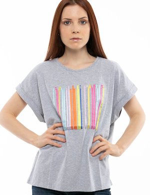 GAëLLE Paris donna outlet - T-shirt GAeLLe con stampa arcobaleno