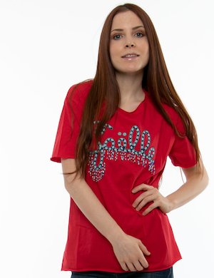 T-shirt GAeLLE con ricamo e frange colorate
