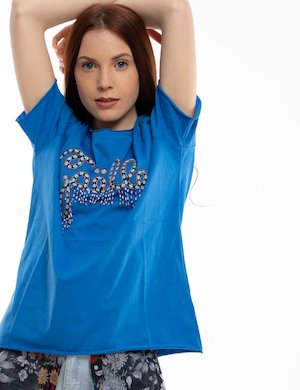 GAëLLE Paris donna outlet - T-shirt GAeLLE con ricamo e frange colorate
