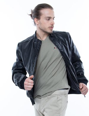 Yes Zee uomo outlet - Giacca Yes Zee in ecopelle con full-zip