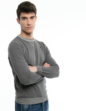 Outlet maglione uomo scontato - Pullover Fifty Four con cuciture al contrario
