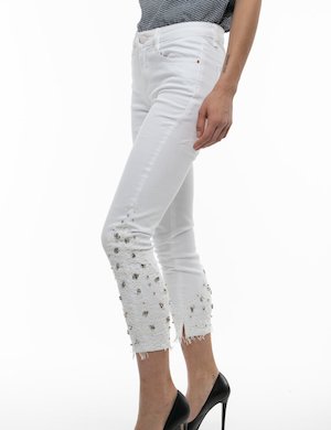 yes zee abbigliamento - Yes Zee outlet shop online  - Pantalone Yes Zee con pizzo e strass