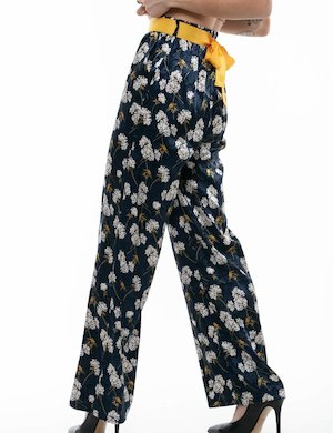 Pantaloni eleganti scontati da donna - Pantalone a palazzo Yes Zee stampato
