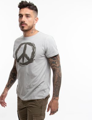 T-shirt uomo scontata - T-shirt Smiling London con simbolo della pace