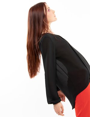 Camicia donna elegante scontata - Blusa  Vougue con plissè