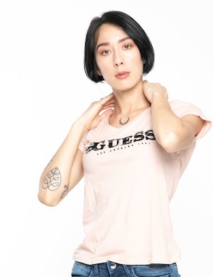Abbigliamento donna Guess scontato - T-shirt Guess logo frontale