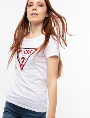 Abbigliamento donna Guess scontato - T-shirt Guess con strass