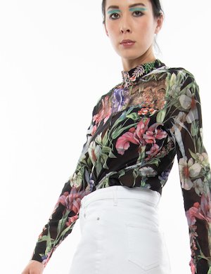 Camicia donna elegante scontata - Camicia Guess con fiori e strass
