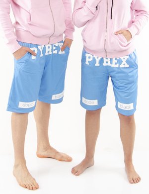 Outlet pantaloni uomo scontati - Bermuda Pyrex con logo centrale