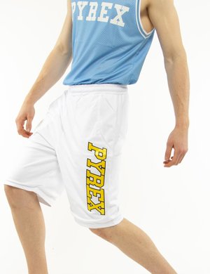 Outlet pantaloni uomo scontati - Bermuda Pyrex con logo in tessuto