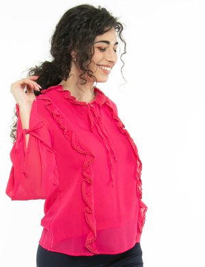 Camicia donna elegante scontata - Camicia Fracomina con arricciature e merletti