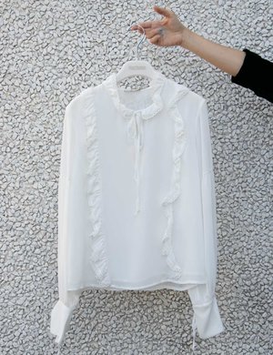 Camicia donna elegante scontata - Camicia Fracomina con arricciature e merletti