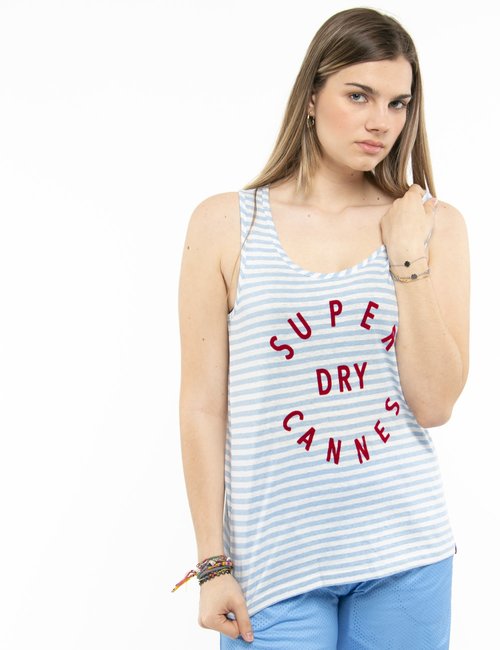 Top Superdry a righe - Azzurro