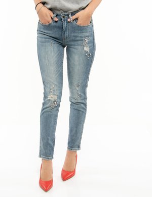 Jeans da donna scontati - Jeans Yes Zee con applicazioni