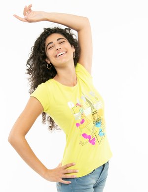 T-shirt Yes Zee con stampa colorata