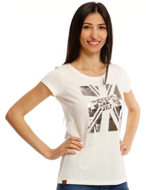 Pepe jeans donna outlet - T-shirt Pepe Jeans con stampa metallizzata