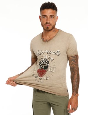 T-shirt uomo scontate online - T-shirt Yes Zee effetto vintage