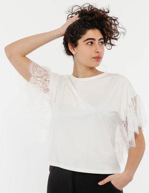 Fracomina outlet - T-shirt Fracomina con dettagli in pizzo