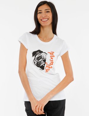 Abbigliamento donna scontato - T-shirt Vougue con stampa e paillettes