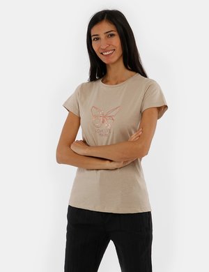 Abbigliamento donna scontato - T-shirt Yes Zee stampa metallizzata