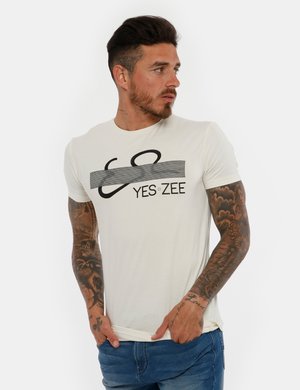 Abbigliamento uomo scontato - T-shirt Yes Zee con stampa in rilievo