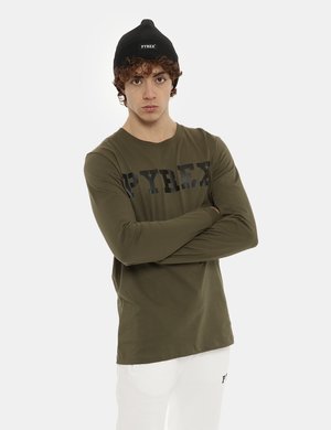 Abbigliamento uomo scontato - T-shirt Pyrex verde manica lunga
