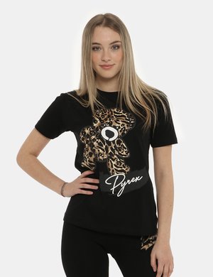 T-shirt da donna scontata - T-shirt Pyrex nera con stampa