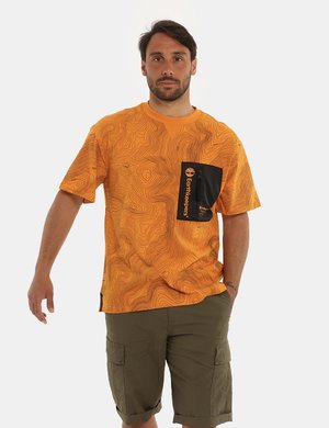 T-shirt Timberland arancione con stampa