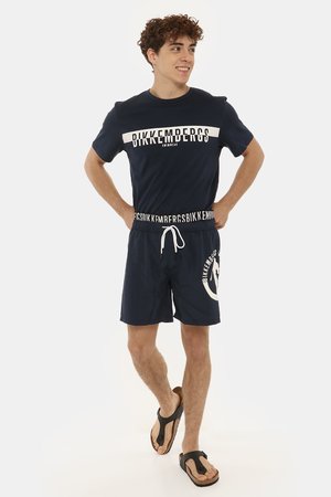 Abbigliamento uomo scontato - Costume Bikkembergs blu navy a pantaloncino con elastico e logo