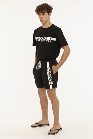 Beachwear uomo scontato - Costume Bikkembergs nero a pantaloncino con logo
