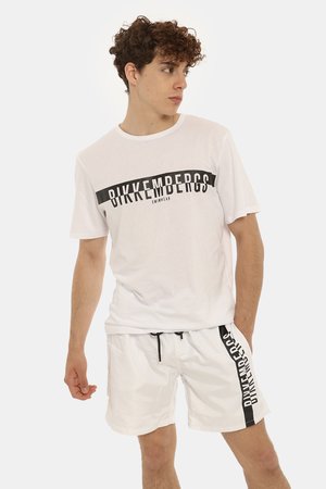 T-shirt uomo scontata - T-shirt Bikkembergs bianca con logo
