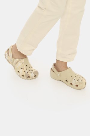 Sandali da donna scontati - Ciabatte Crocs beige fantasia