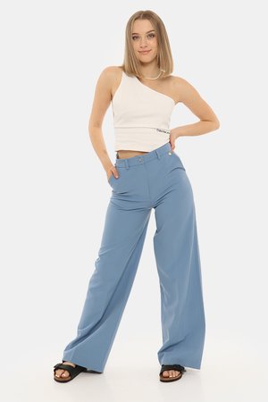 Pantaloni da donna larghi scontati - Pantalone Fracomina azzurro