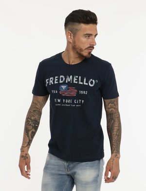 T-shirt uomo scontata - T-shirt Fred Mello blu