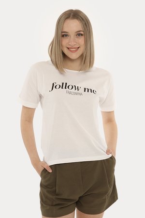 T-shirt Fracomina bianca con stampa
