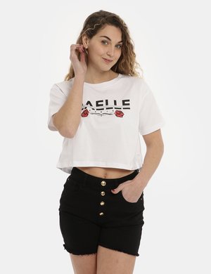 GAëLLE Paris donna outlet - T-shirt Gaelle Paris bianca con glitter