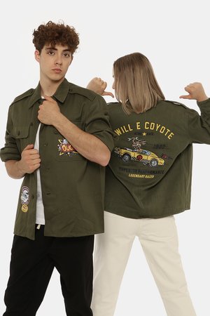 Giacca militare vintage da uomo - Giacca California vintage verde Willie Coyote
